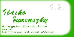 ildiko humenszky business card